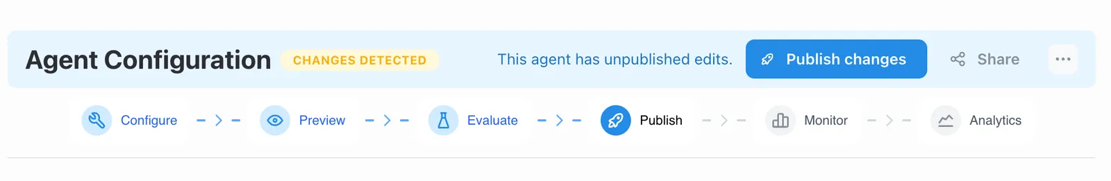 Publish changes button