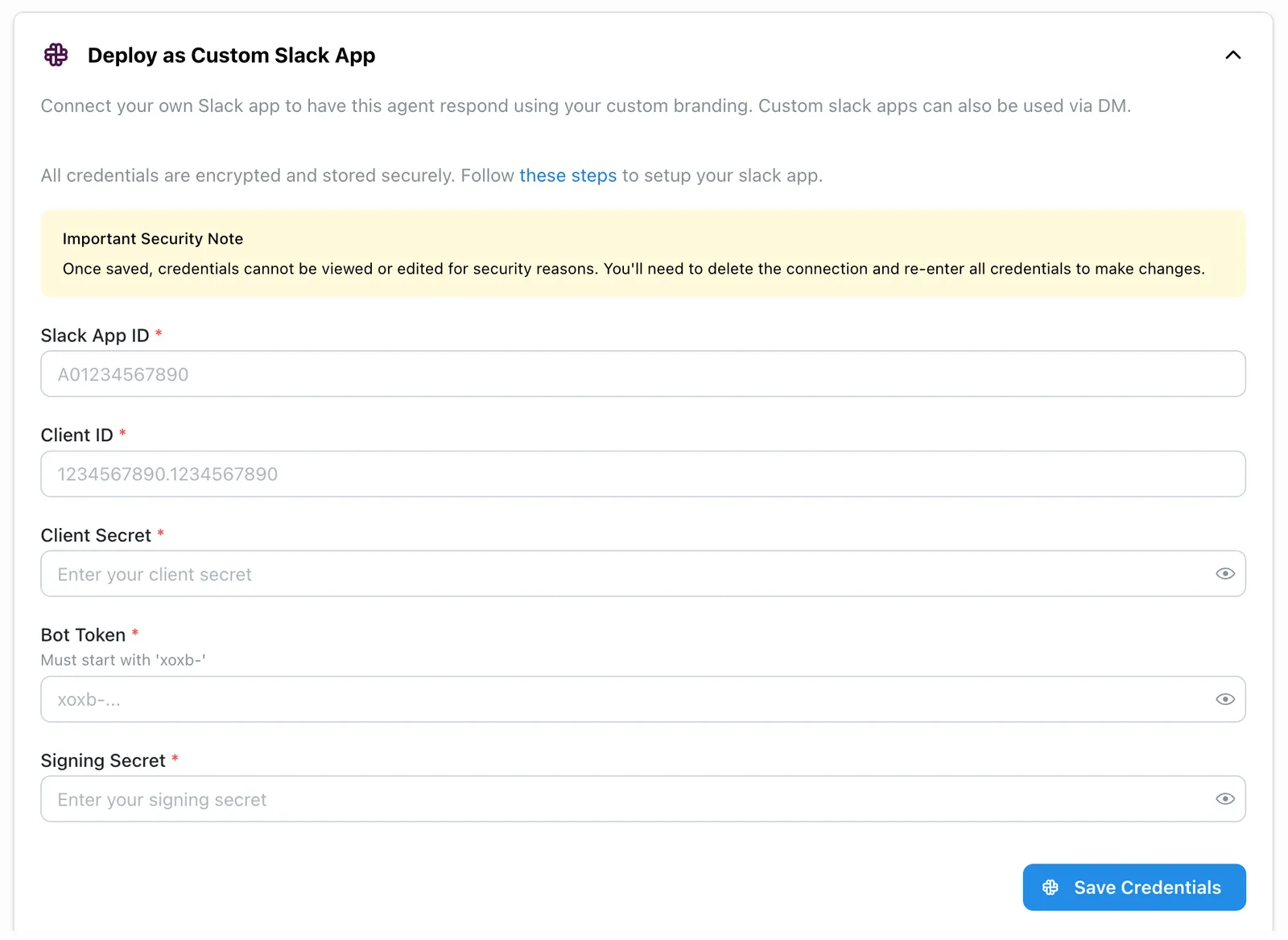 Custom Slack Configuration