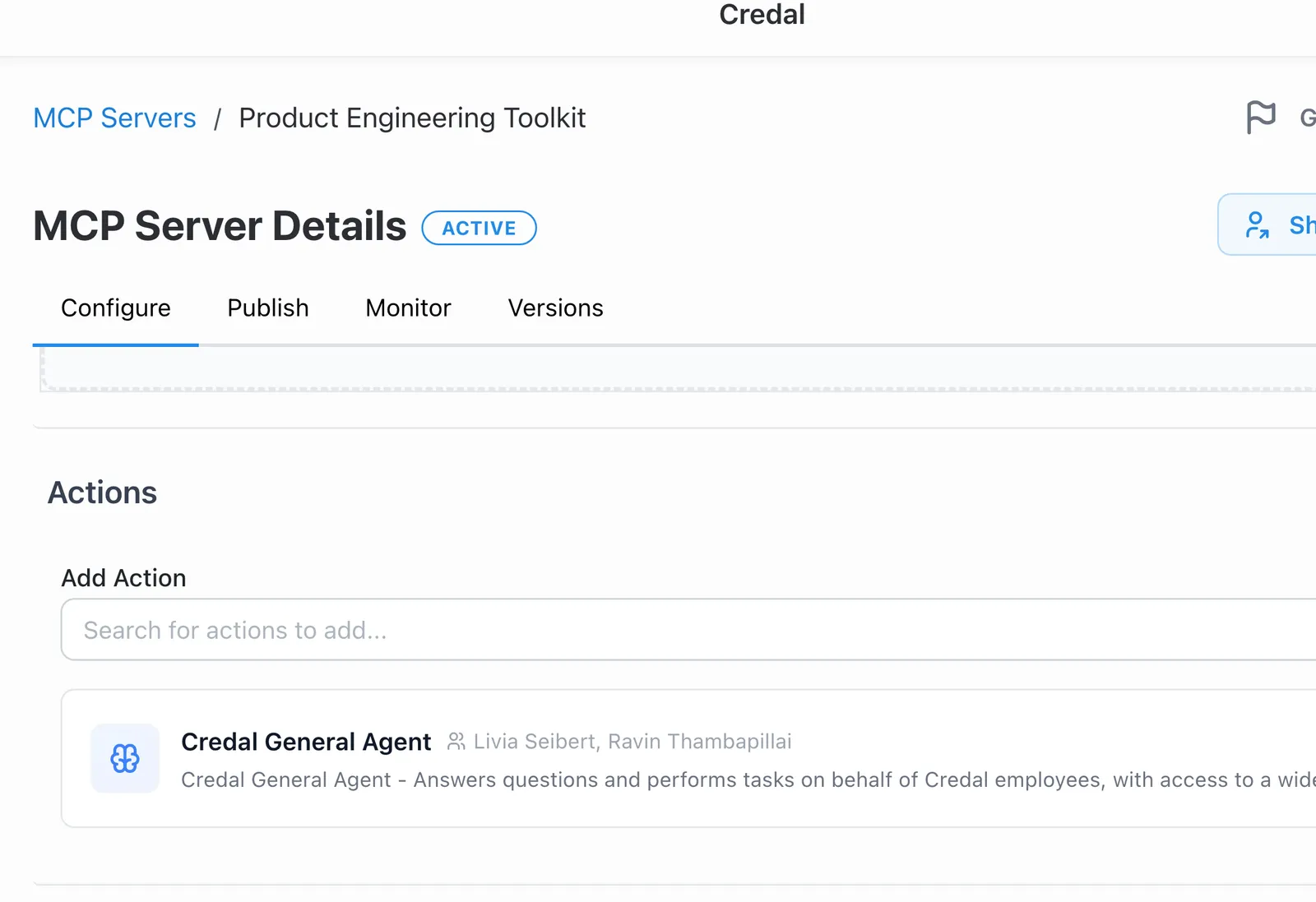 Adding a published callable agent to an MCP server